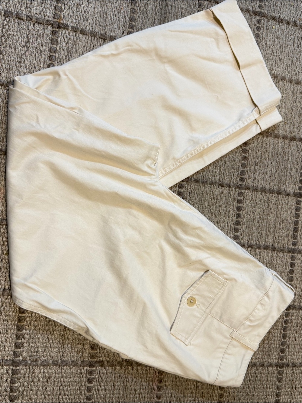 Talbots Cream High-Rise Cotton Trousers